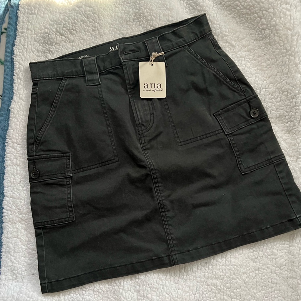 Faded Black Mini Cargo Skirt